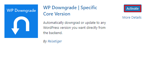 activate wpdowngrade