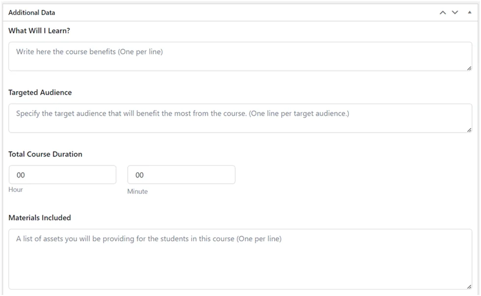 Additional Data-Tutor LMS