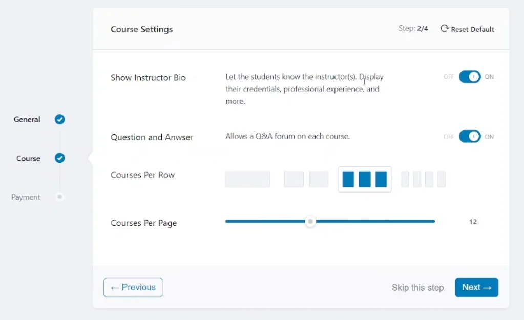 Course Setting-Tutor LMS
