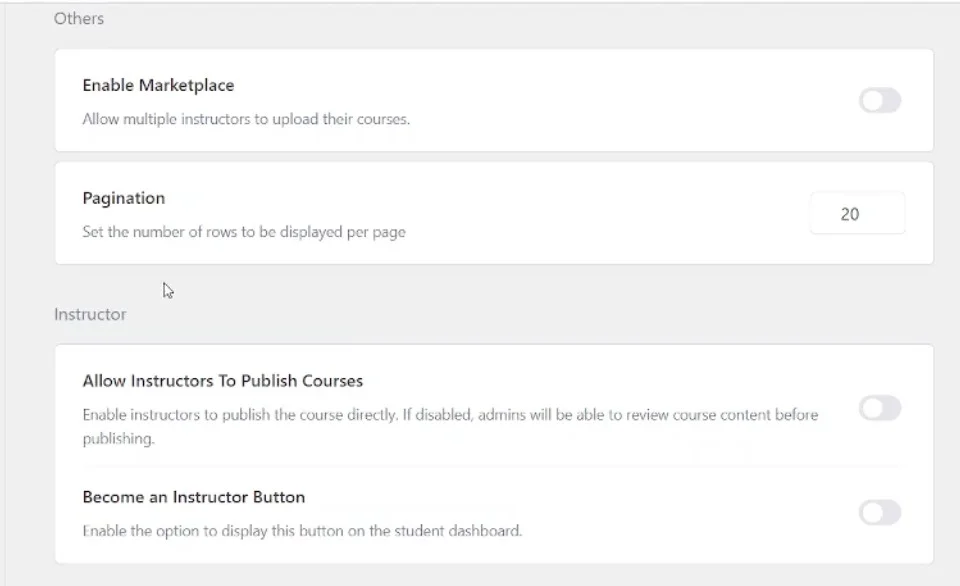 More General Settings-Tutor LMS