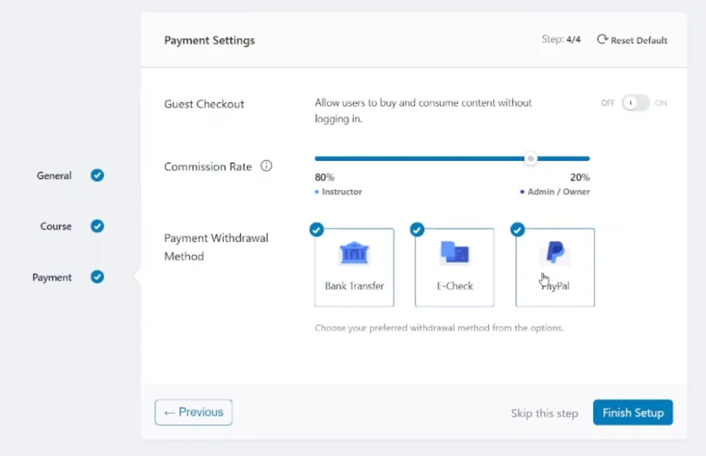 Payment Settings-Tutor LMS