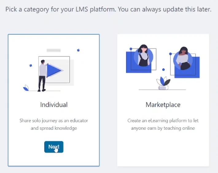 Pick a Category-Tutor LMS