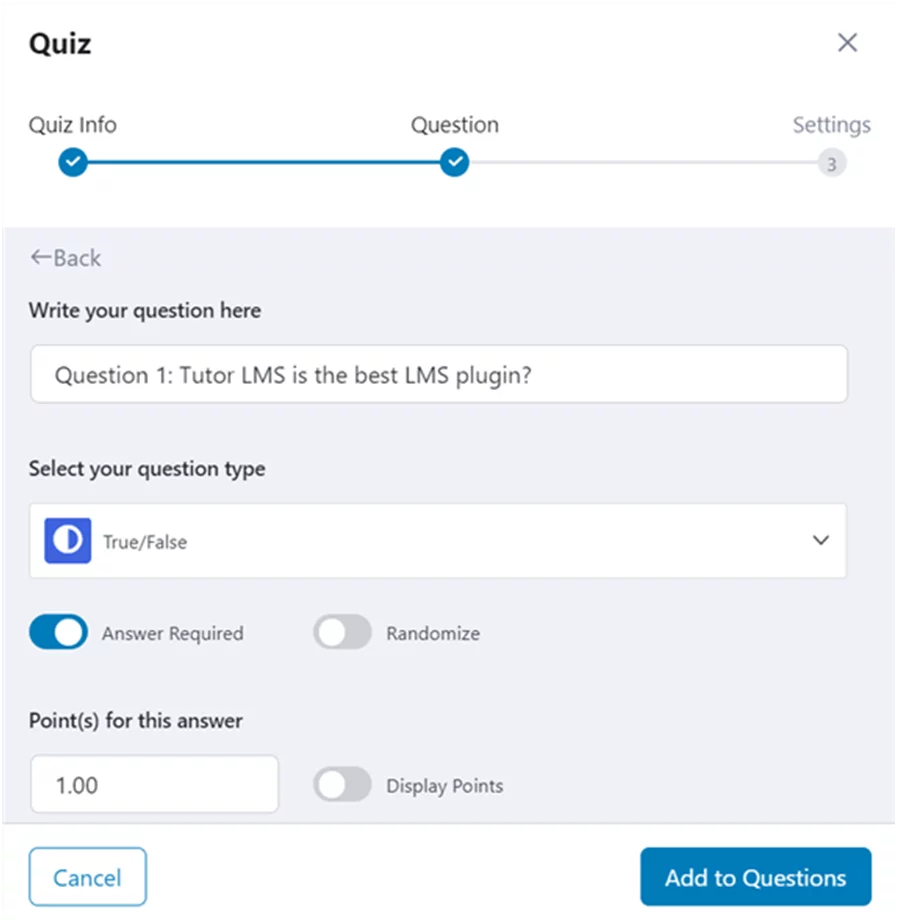 Quiz-Tutor LMS