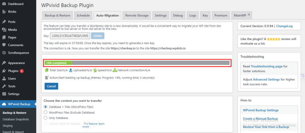 06.You’ll see a progress update as the transfer takes place