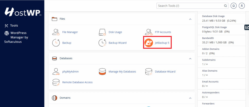 navigate to jetbackup