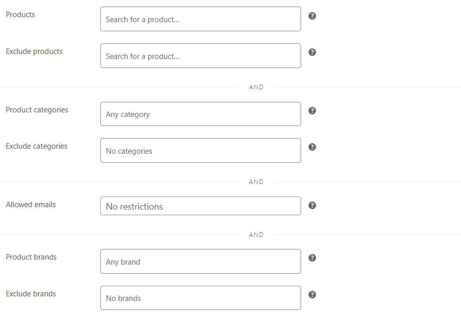 Coupons WooCommerce Store - allowed emails