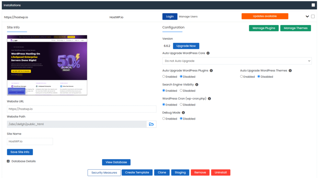 WordPress Manage HostWP.io