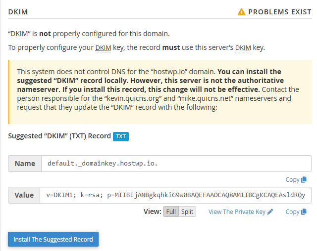 Enable SPF and DKIM in cPanel