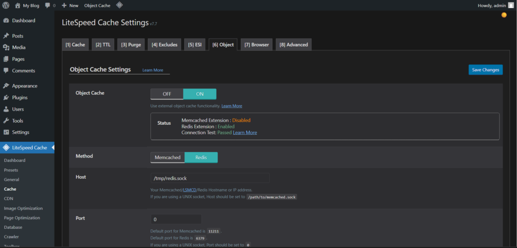 How to Enable Redis Object Cache on HostWP.io 3 redis settings litespeed cache plugin