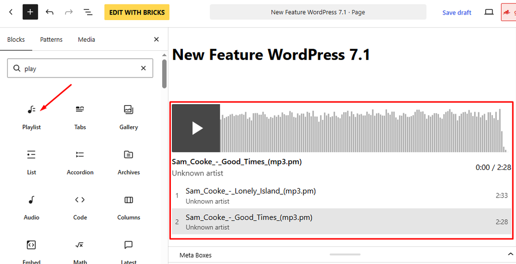 playlist feature