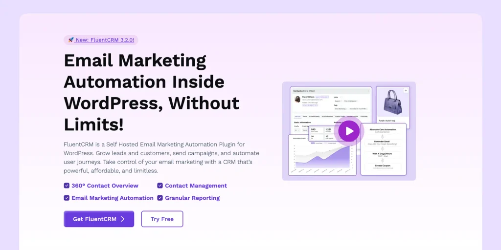 5 Best WordPress CRM Plugins in 2026 2 FluentCRM