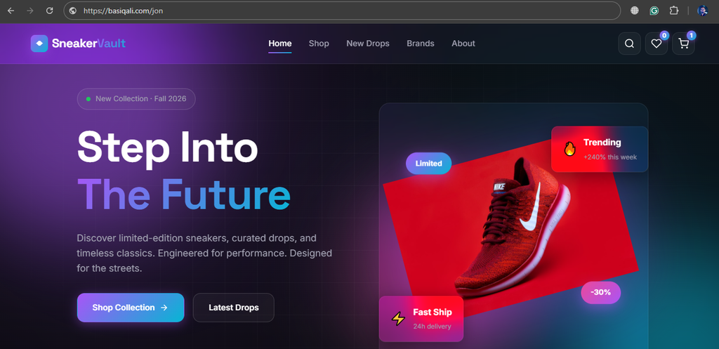 Live Website View