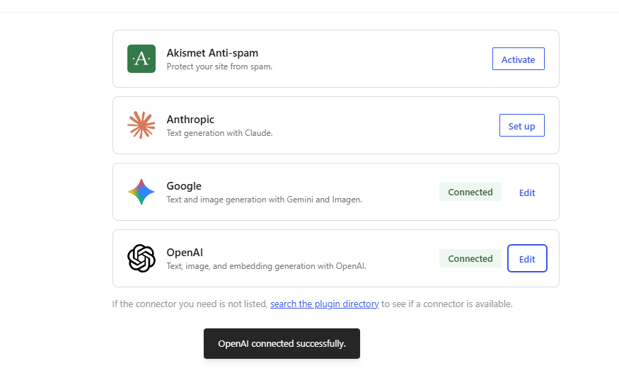 open ai connected