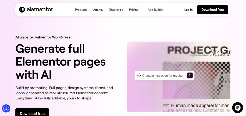 elementor ai page builder